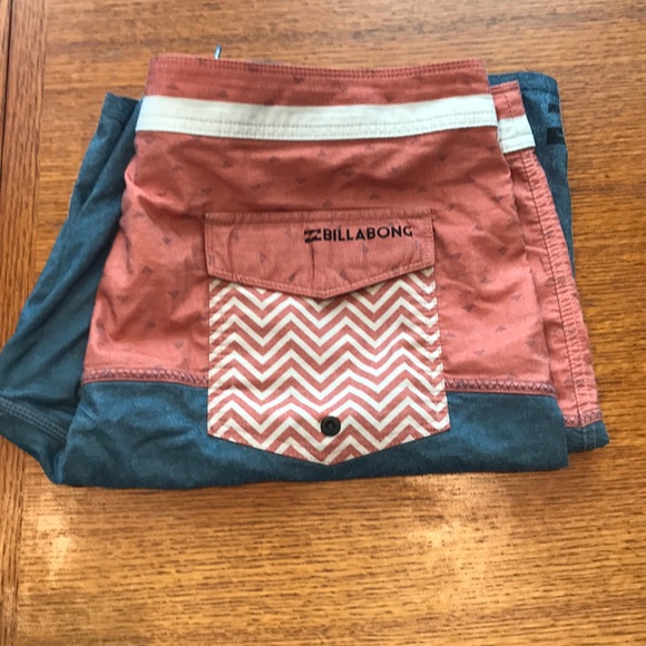 Salmon and Blue Swim trunks by Billabong - Picture 10 of 11